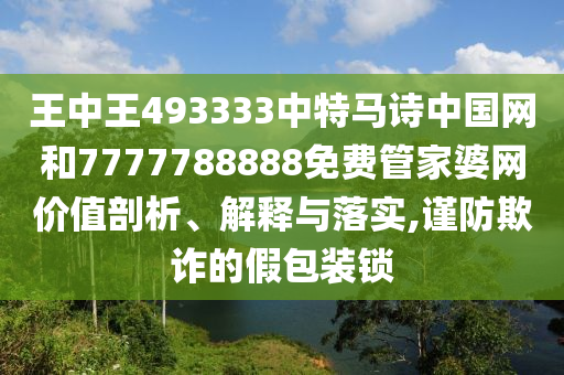 王中王493333中特马诗中国网和7777788888免费管家婆网价值剖析、解释与落实,谨防欺诈的假包装锁